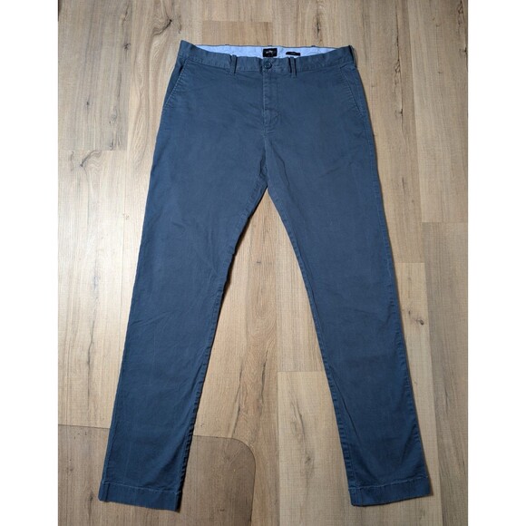 J Crew Size 34X33 Flex Chino Pants Driggs Blue Slim Fit Stretch Preppy - Picture 2 of 10